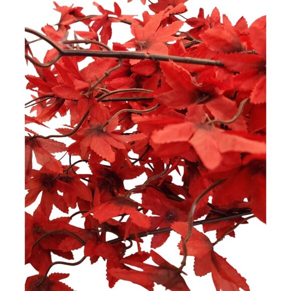 Artificial Red Maple Leaf Stems Fall Filler Floral Decor - Set Of 3 - Picture 8 of 14